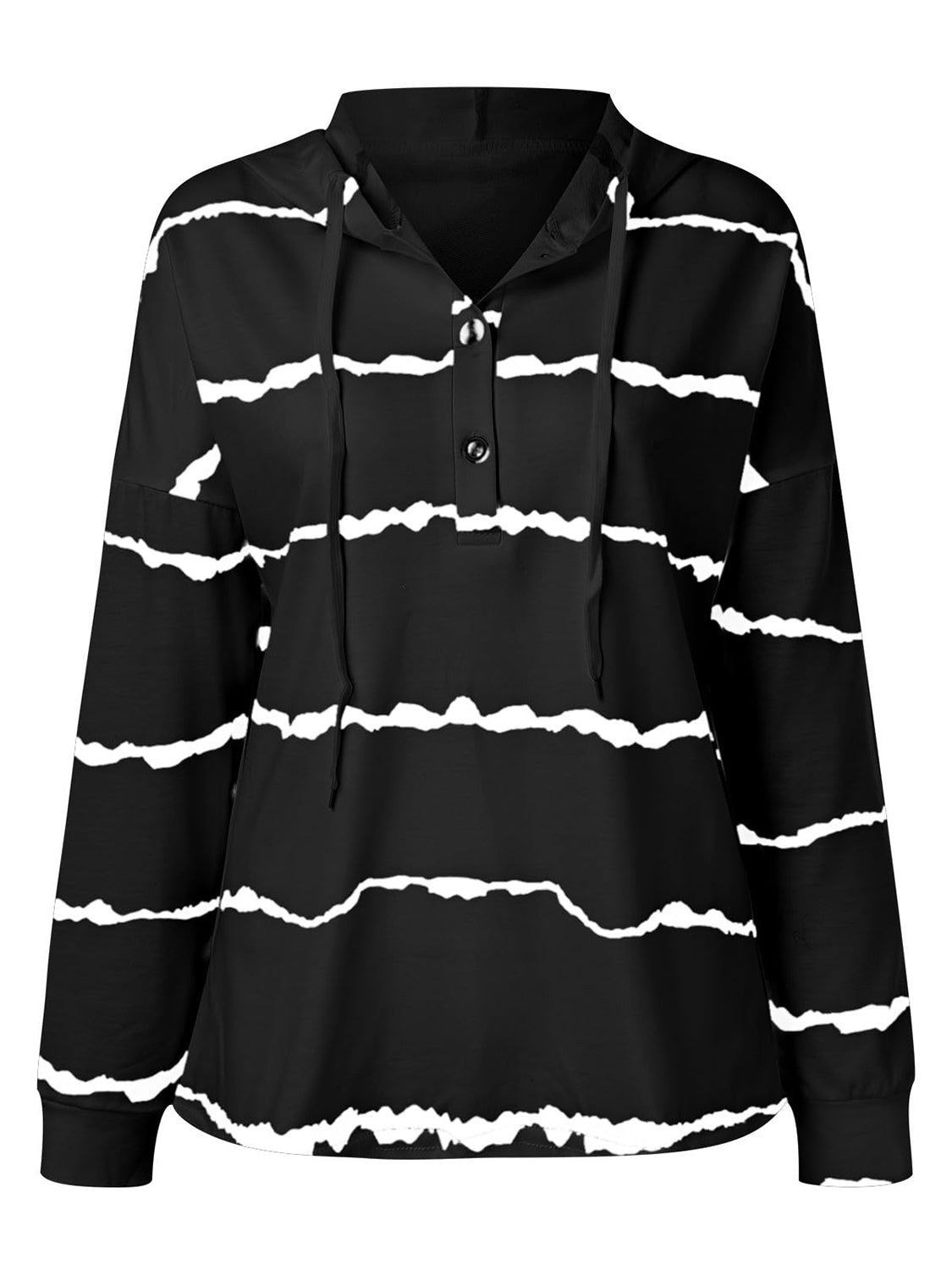 Klara | Striped drawstring hoodie with long sleeves