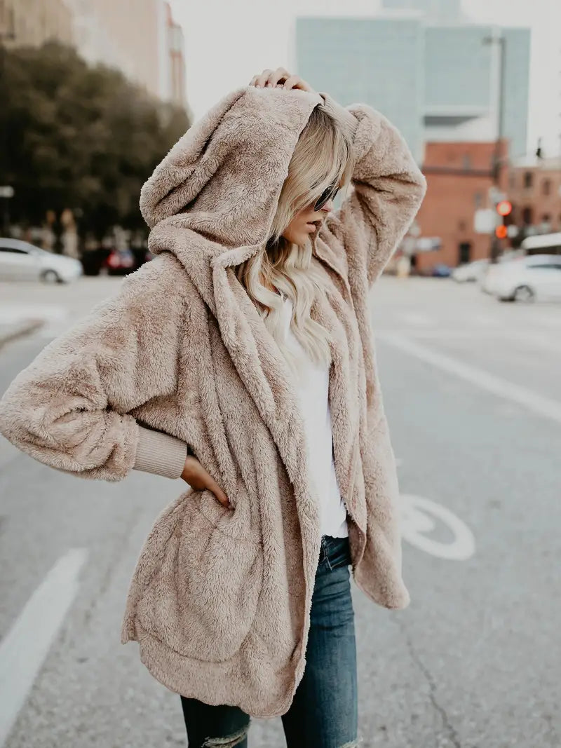 Gabriela | Fluffy cardigan with hood