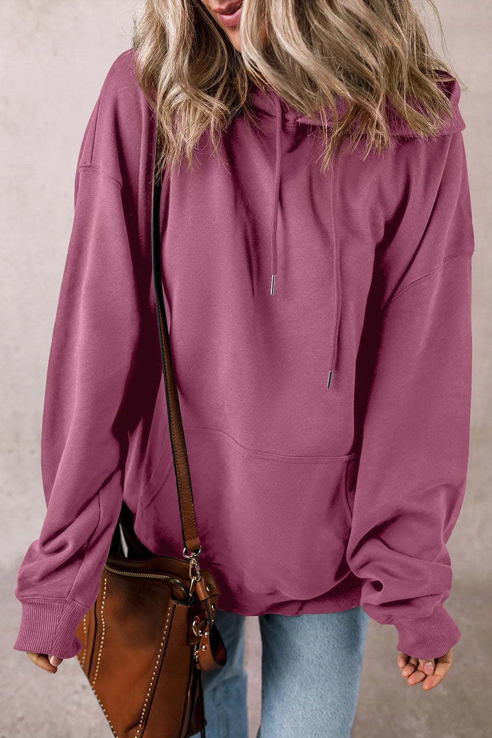 Giulia | Long sleeve hoodie with drawstring and dropped shoulders