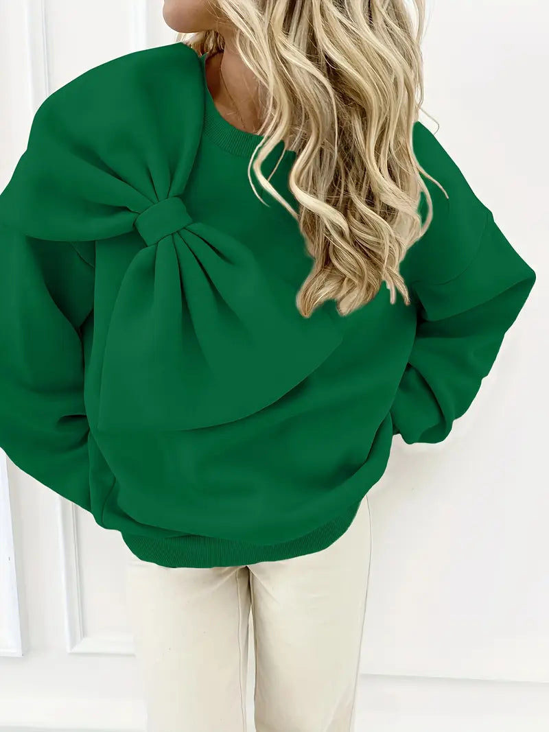 Nicole® | Oversized Cotton Sweater With Bow