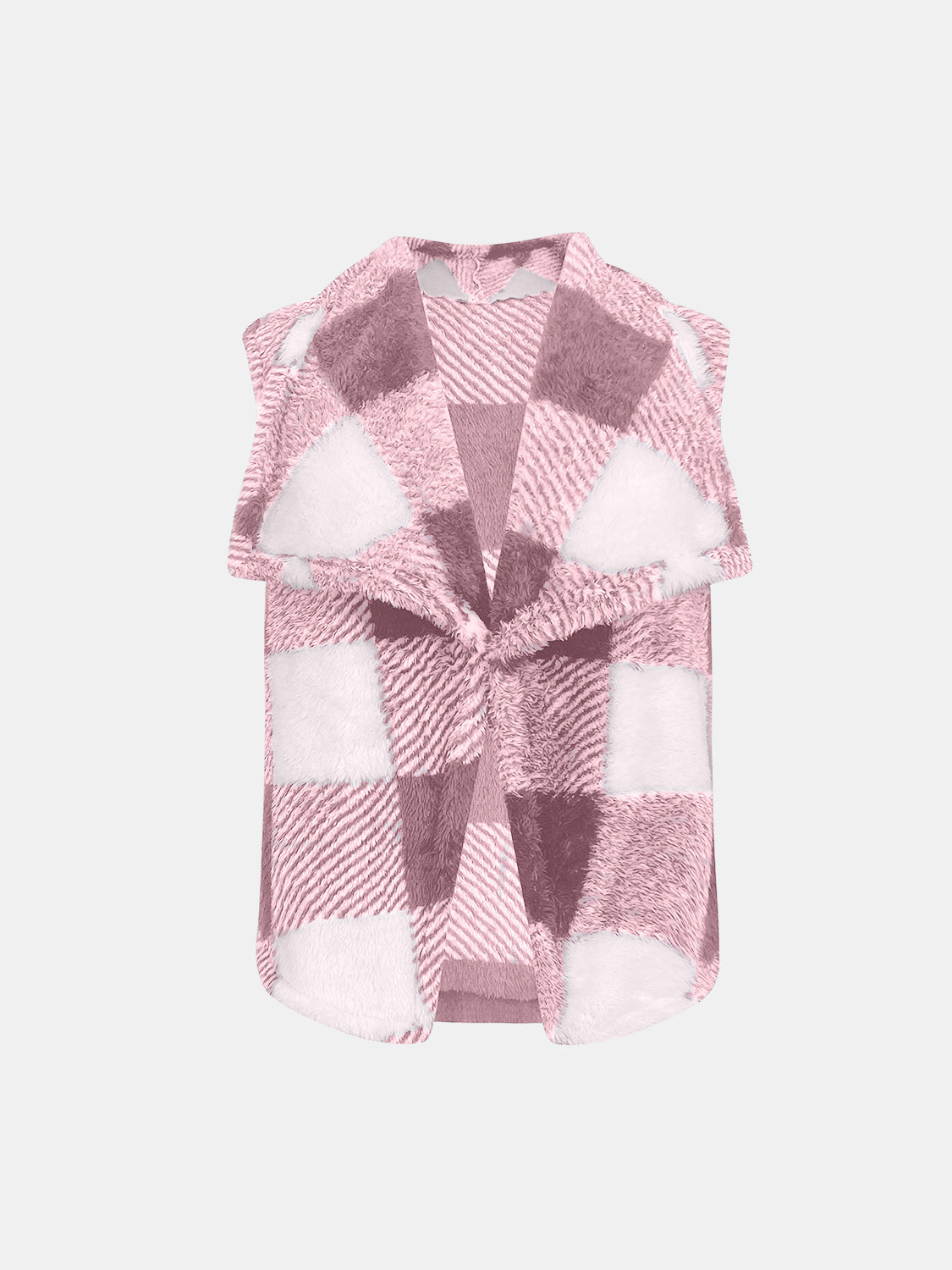 Yolanda | Checked vest coat with an open front