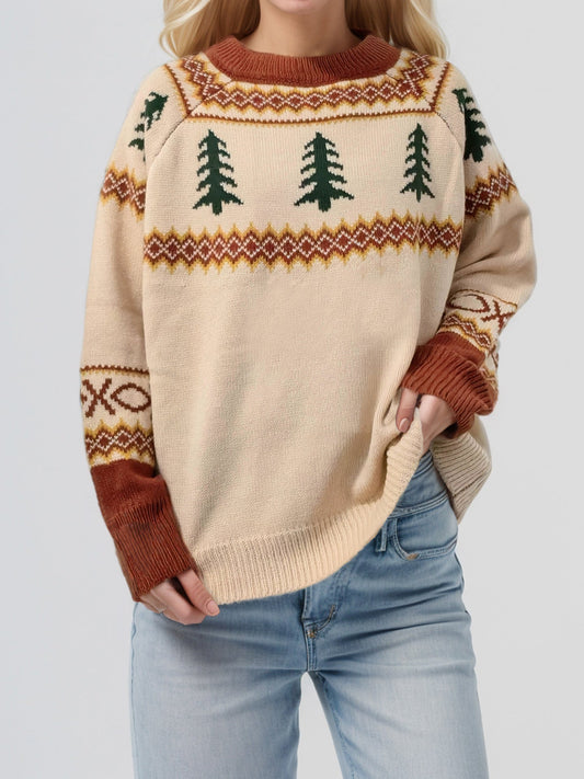 Katja | Graphic crew neck long sleeve sweater