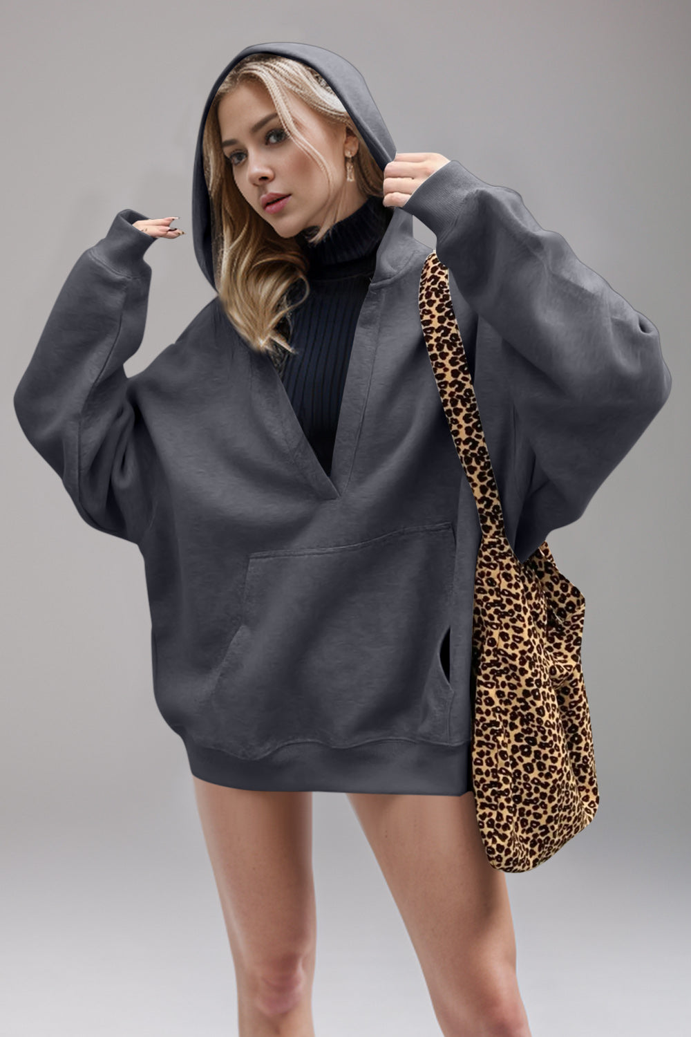Bernadette | Basic Bae Air Scuba long sleeve hoodie with kangaroo pocket