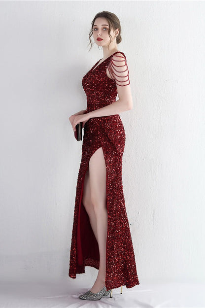 Statement Bead Mermaid Gown Formal Dress