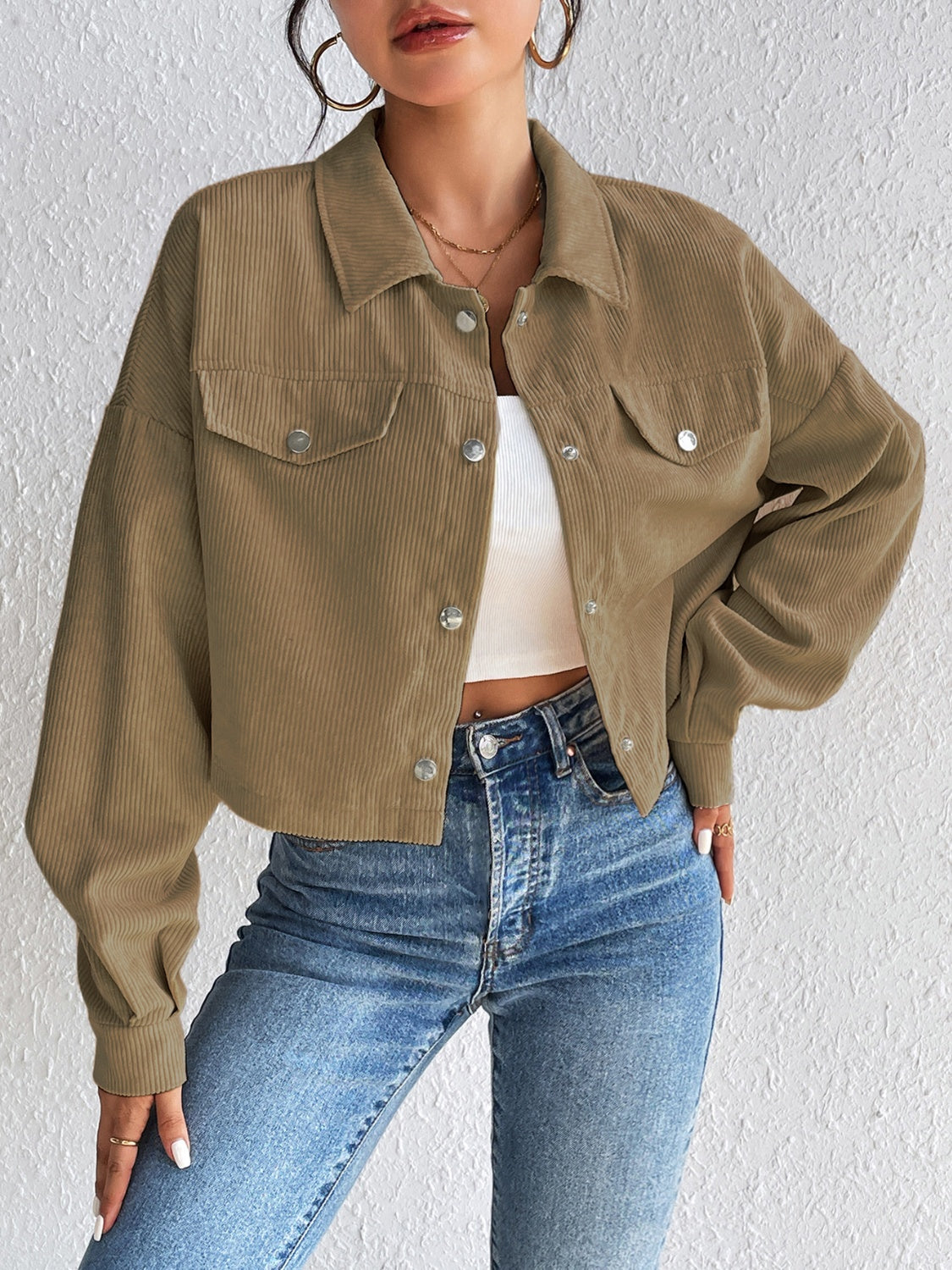 Constance | Long sleeve jacket with snap fastening