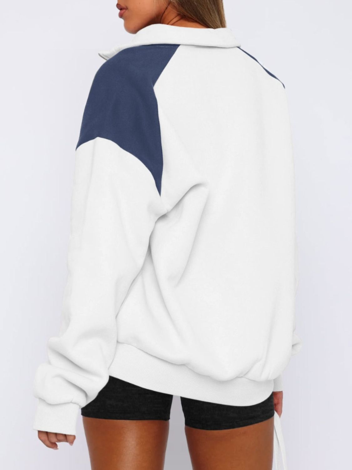 Regine | Long sleeve sweatshirt with contrast quarter zip