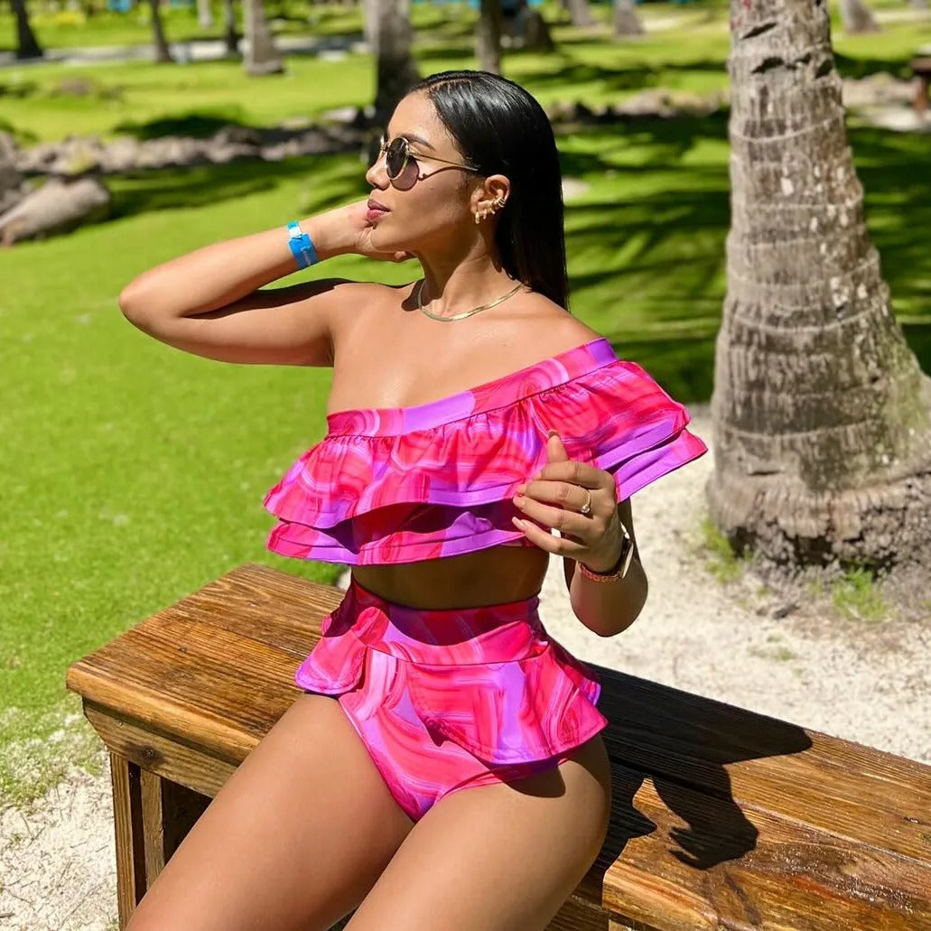 Janice® | One Shoulder Ruffle Swimsuit