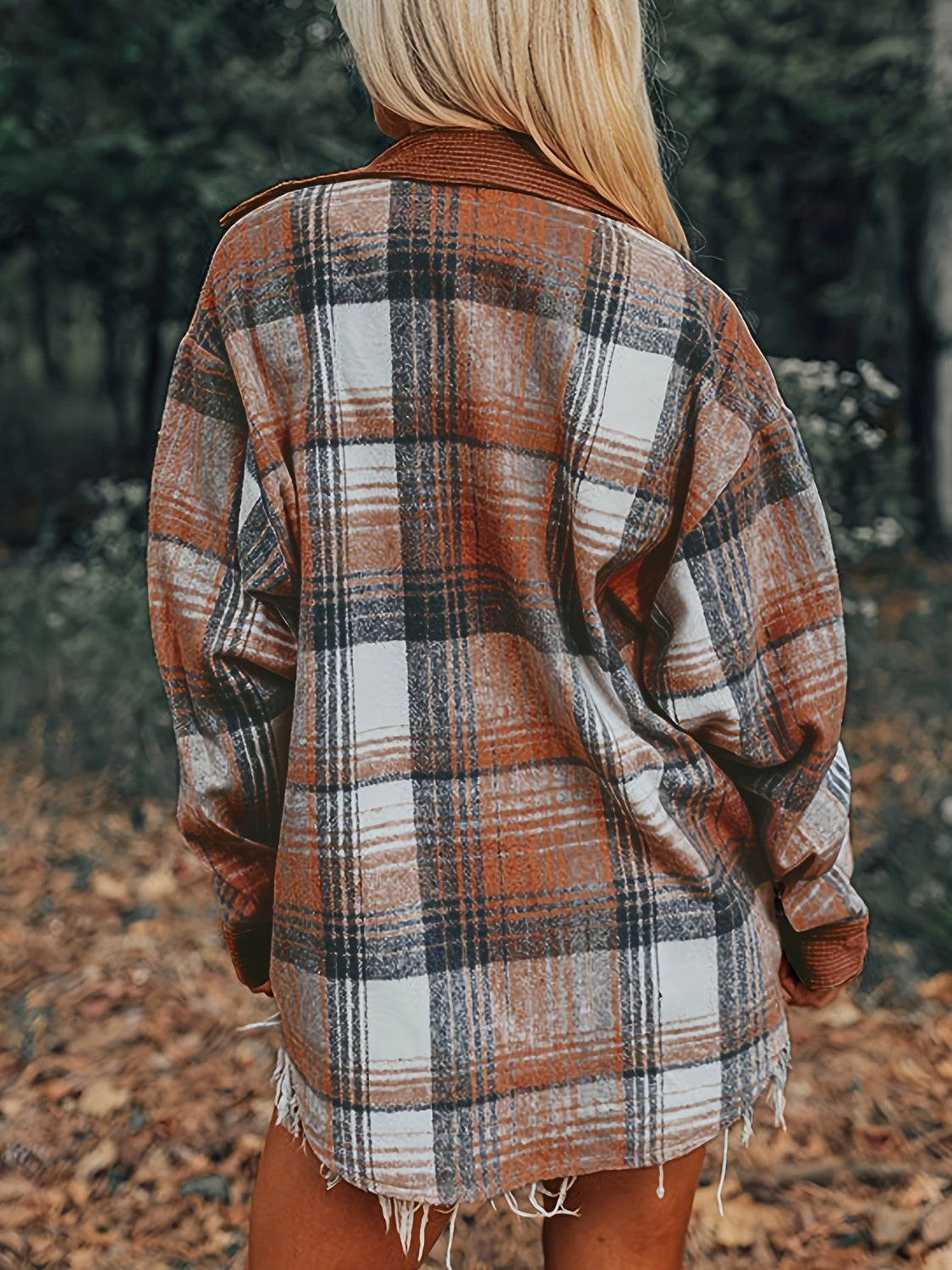 Natalia | Checked shirt blouse with collar and buttons