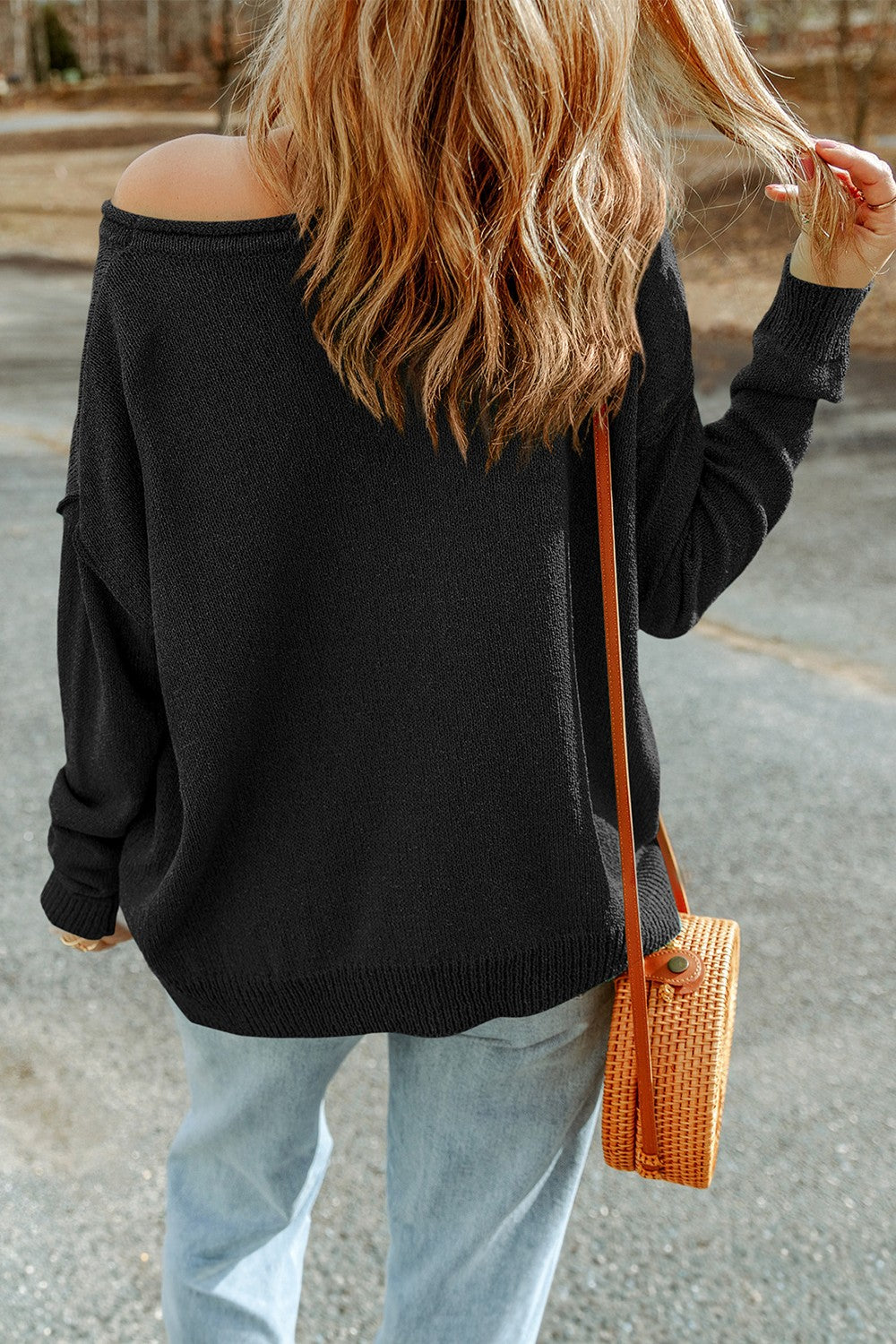 Claudette | Pumpkin long sleeve knit crew neck top