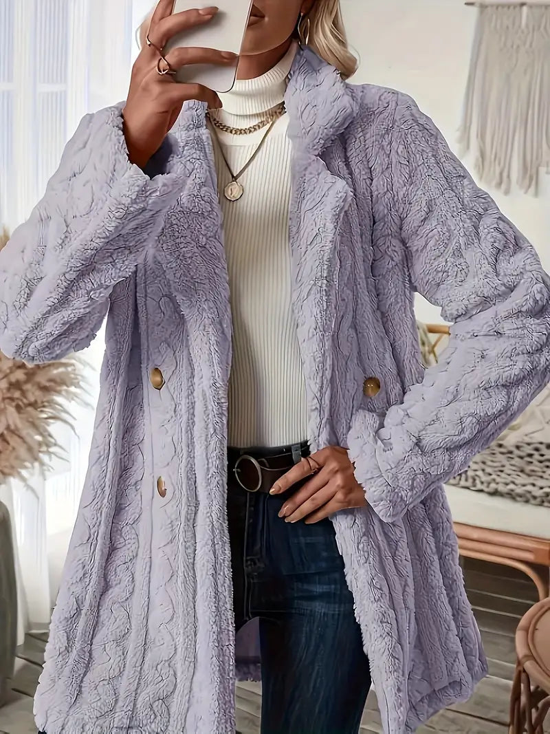 Catherine® | Soft solid color thermal coat with long sleeves