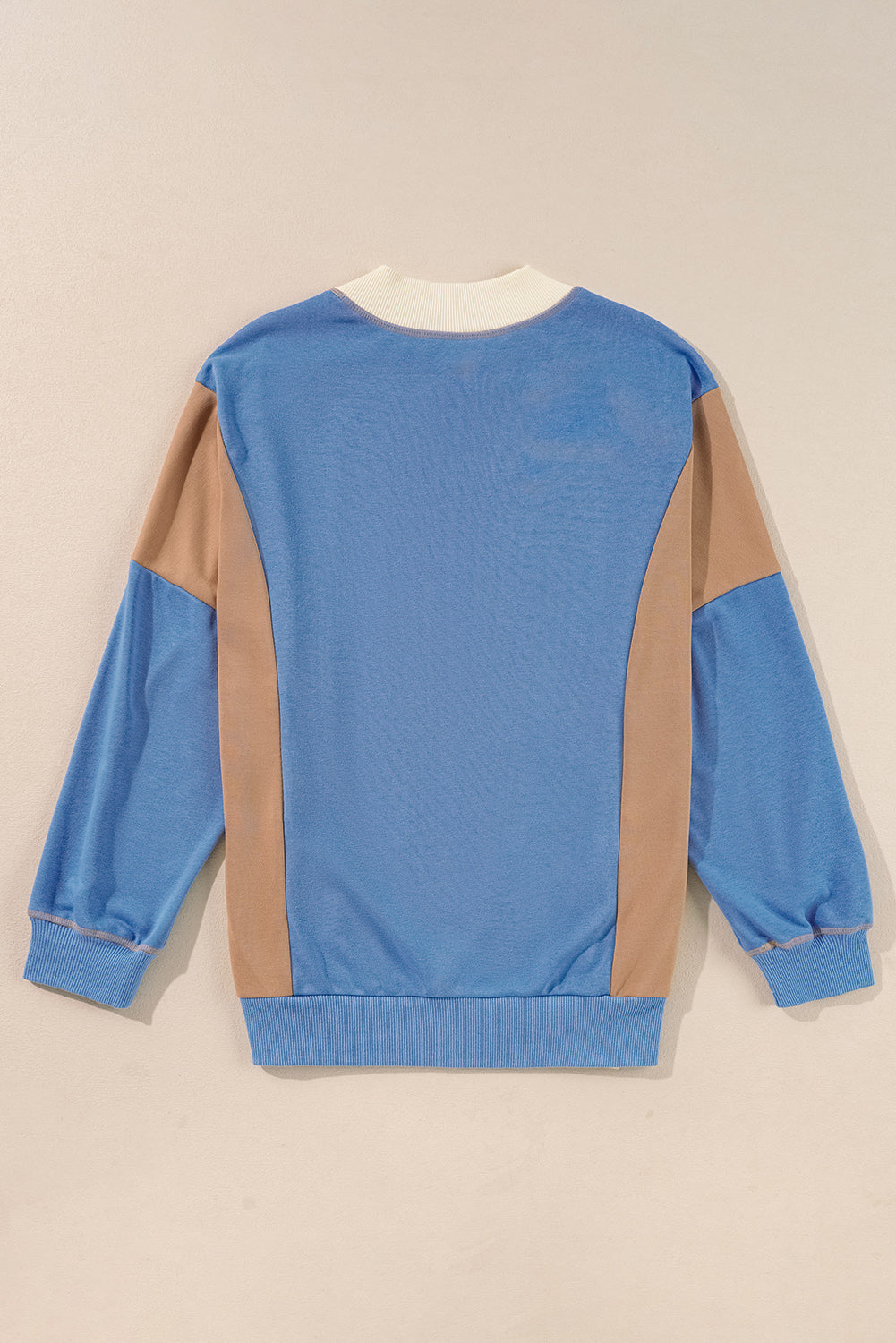 Juliana | Long sleeve sweatshirt with slit color block and crew neck