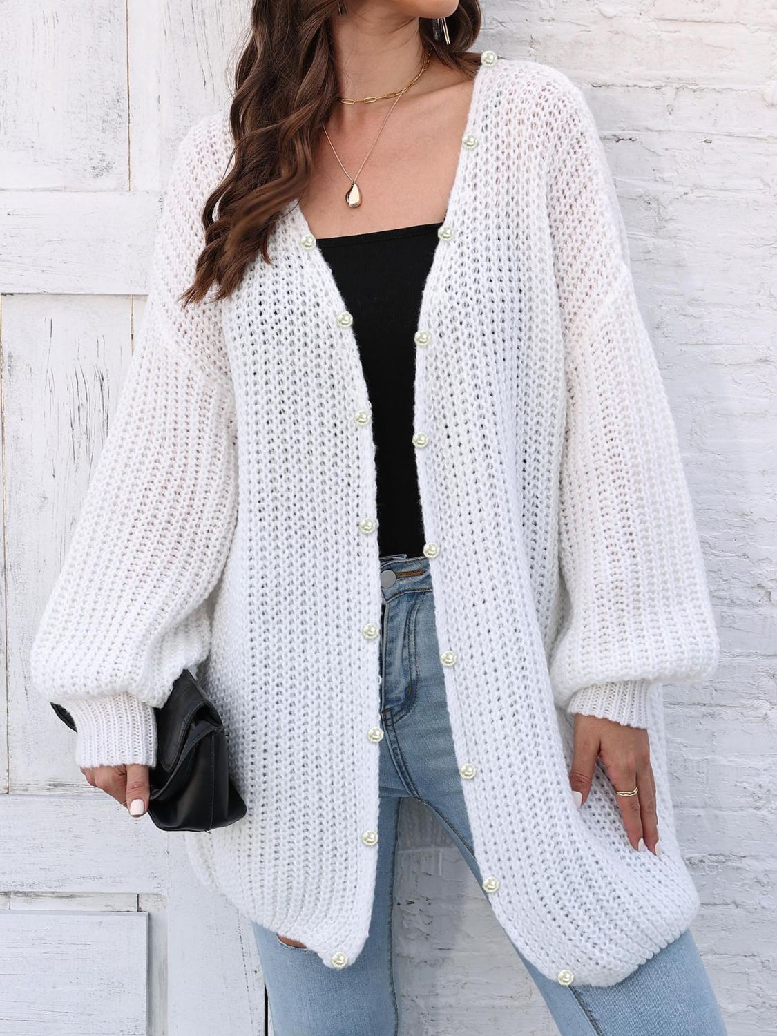 Elsa | Long sleeve open front cardigan
