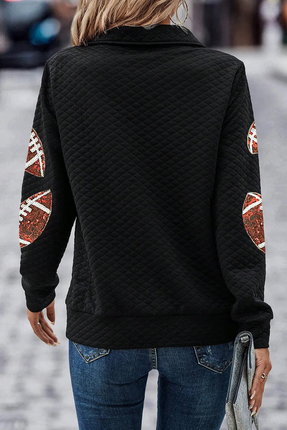 Helena | Sequin football long sleeve sweatshirt