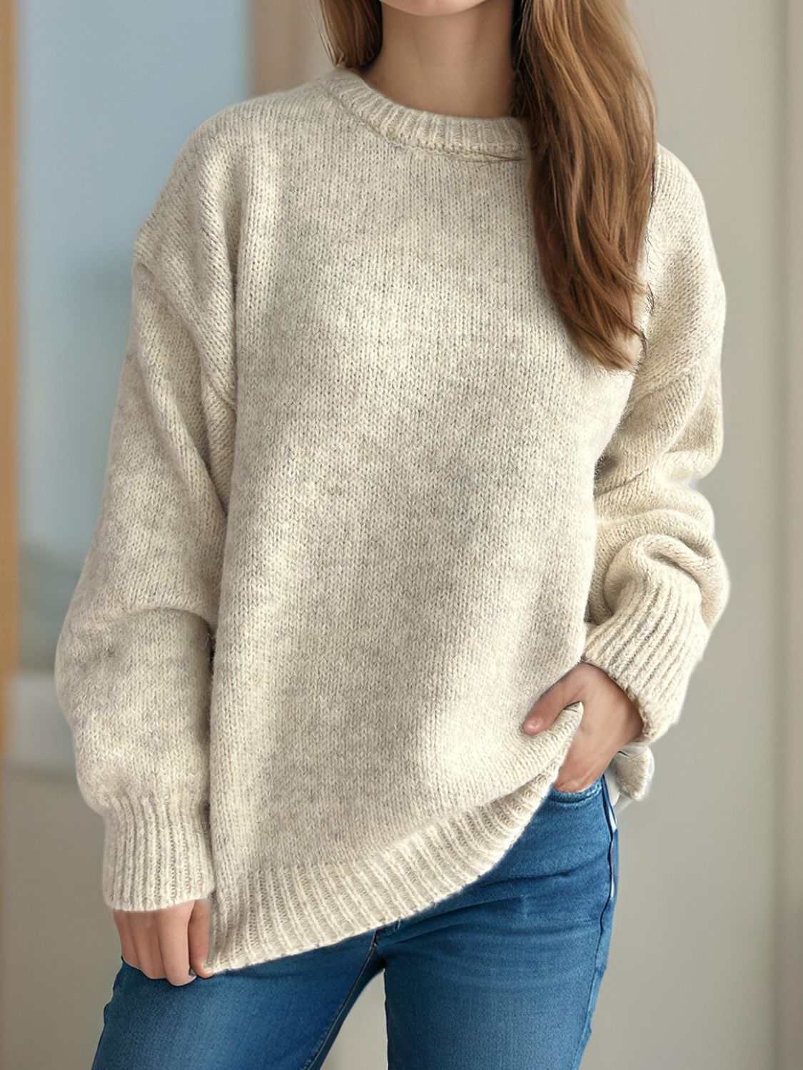 Hortensia | Crew neck sweater with long sleeves