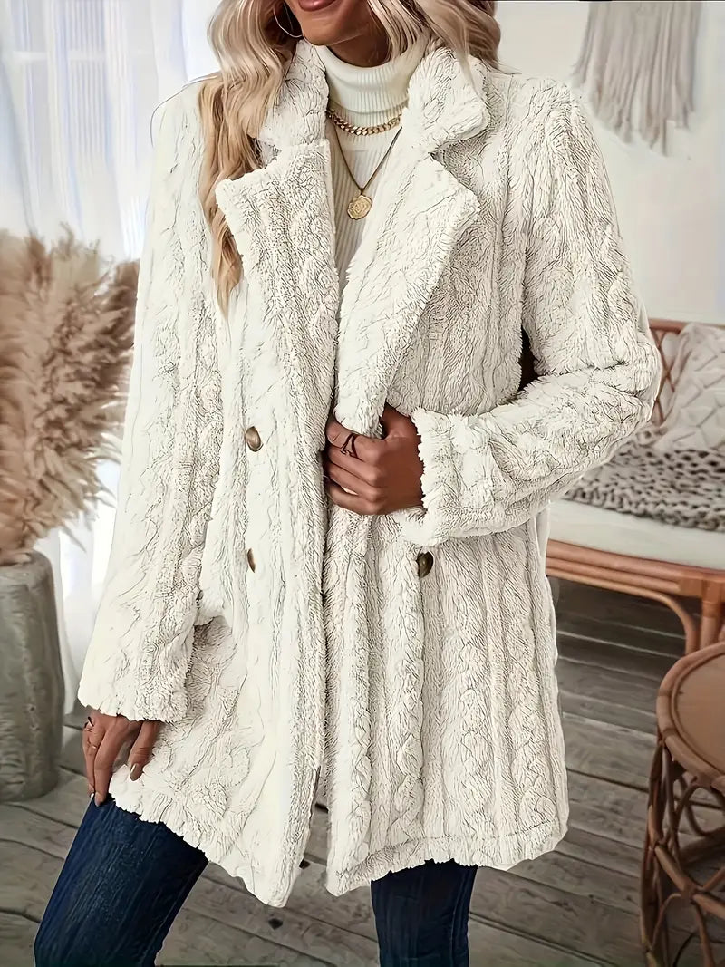Catherine® | Soft solid color thermal coat with long sleeves