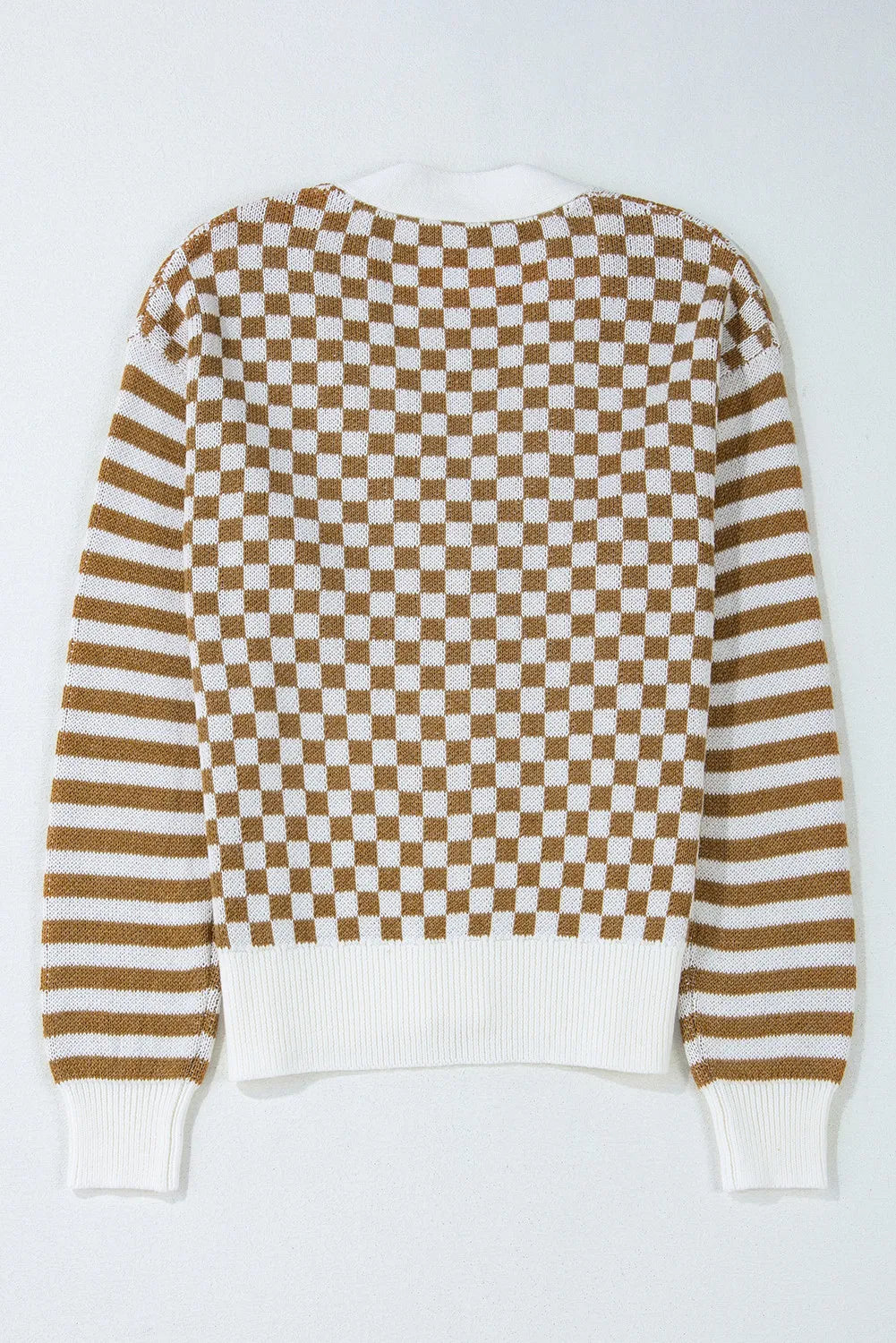 Giulia | Checked long-sleeved cardigan with V-neck