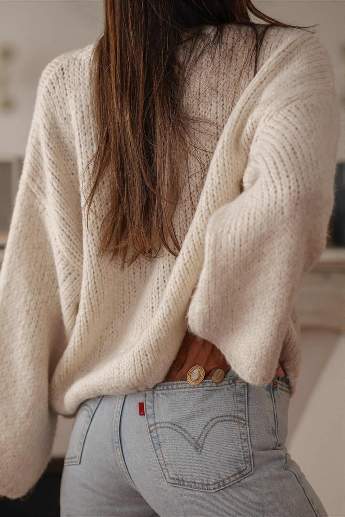 Elegant Solid Single Breasted Knit Cardigan