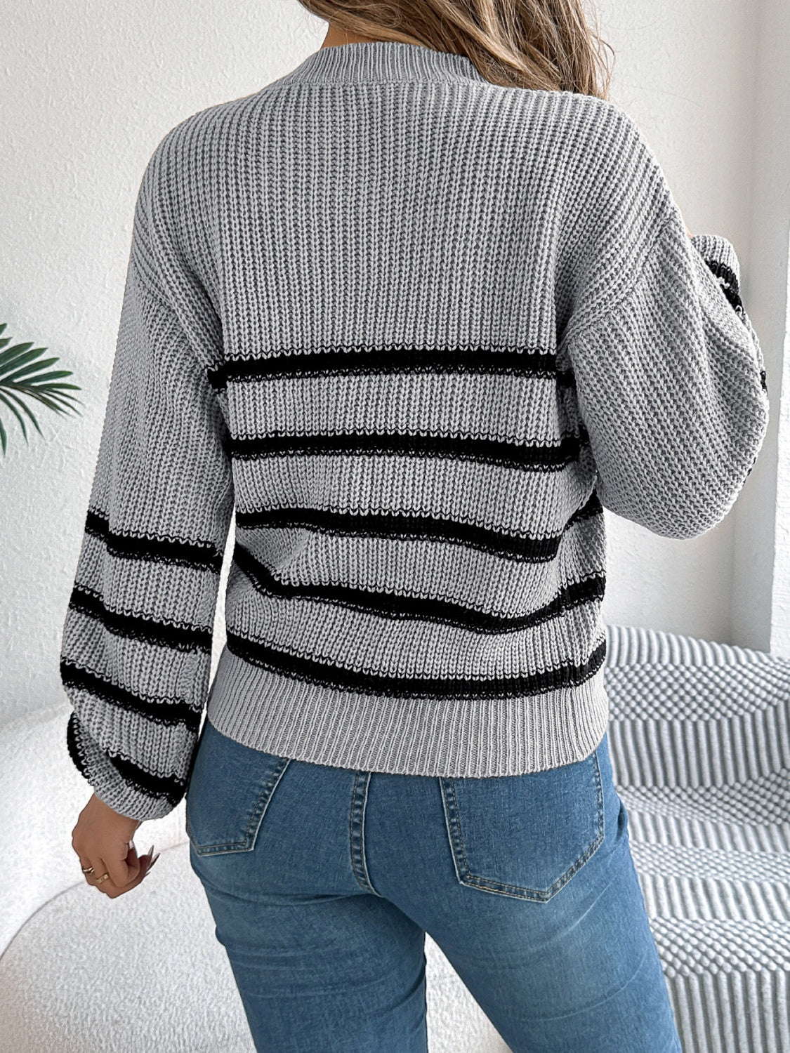 Sandra | Striped long-sleeved sweater with a crew neck