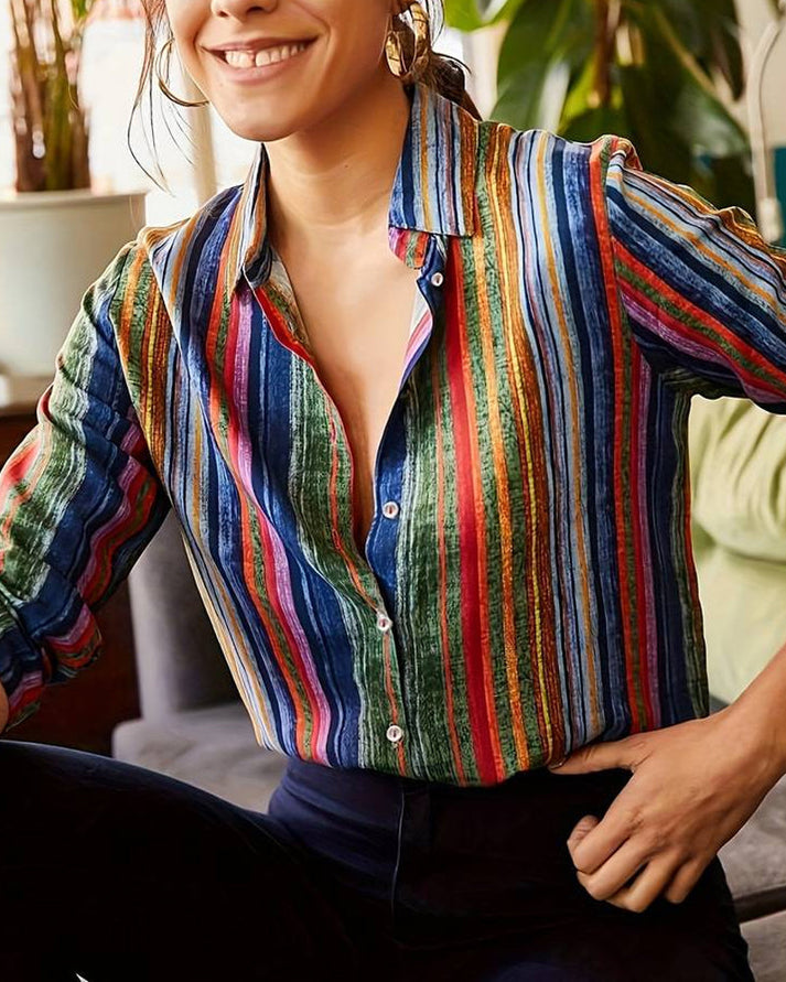 Fiona® | Colorful Women'S Blouse With Buttons And Long Sleeves