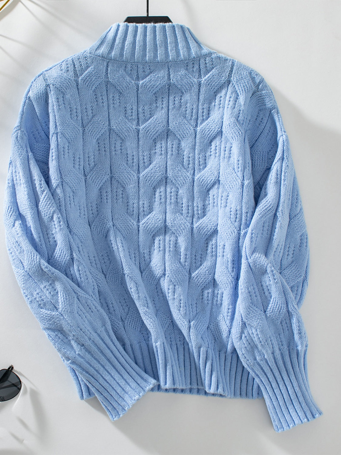 Teodora | Long-sleeved sweater with cable knit and stand-up collar