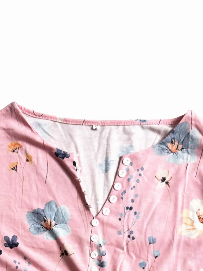 Morgan® | Floral Print Top With Buttons And Flared Sleeves