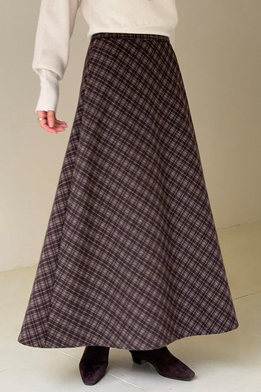 Retro Plaid High-Waist Skirt