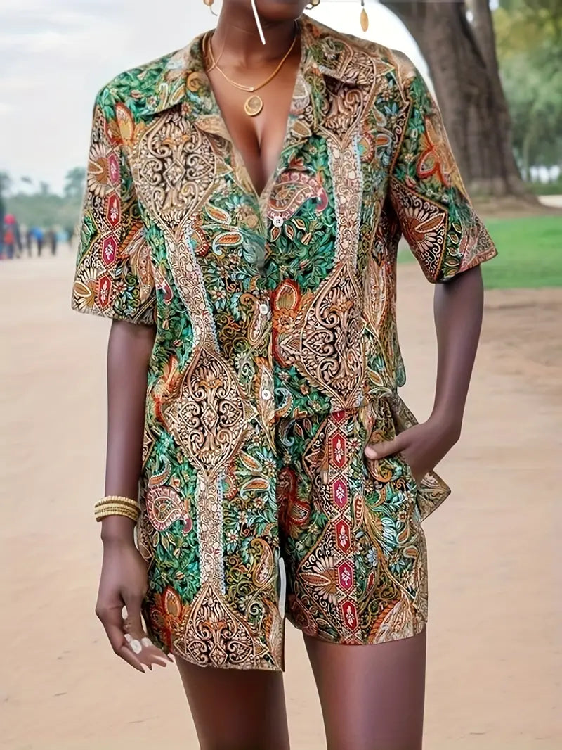 Gilda® | Paisley Print Two-Piece Set