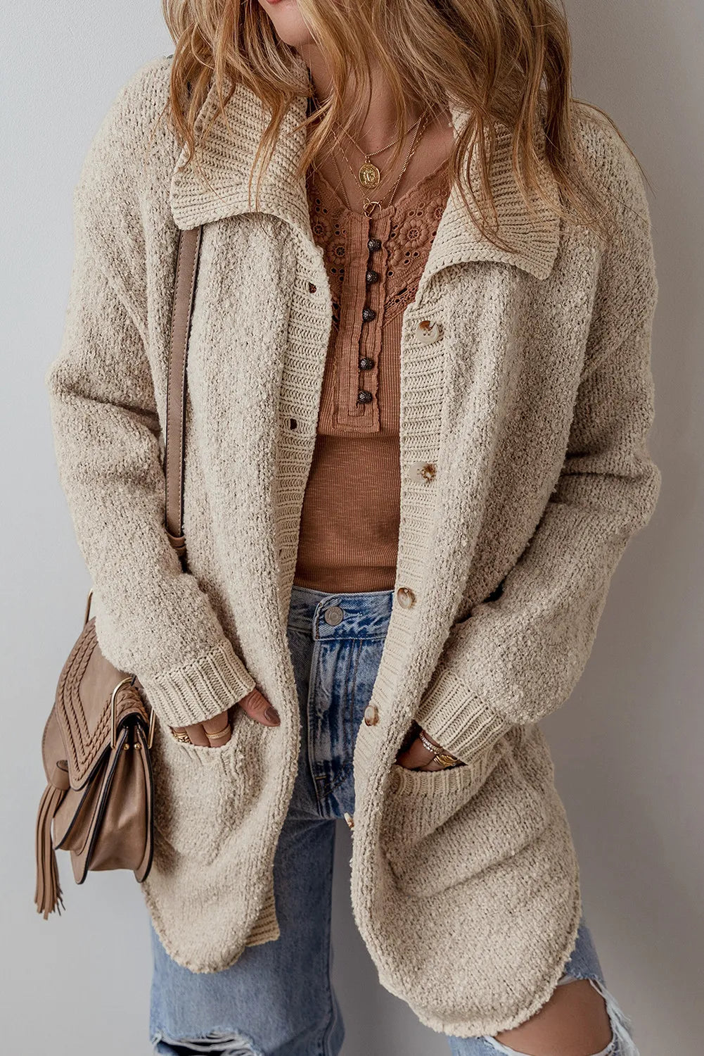Giovanna | Long-sleeved cardigan with pockets and buttons