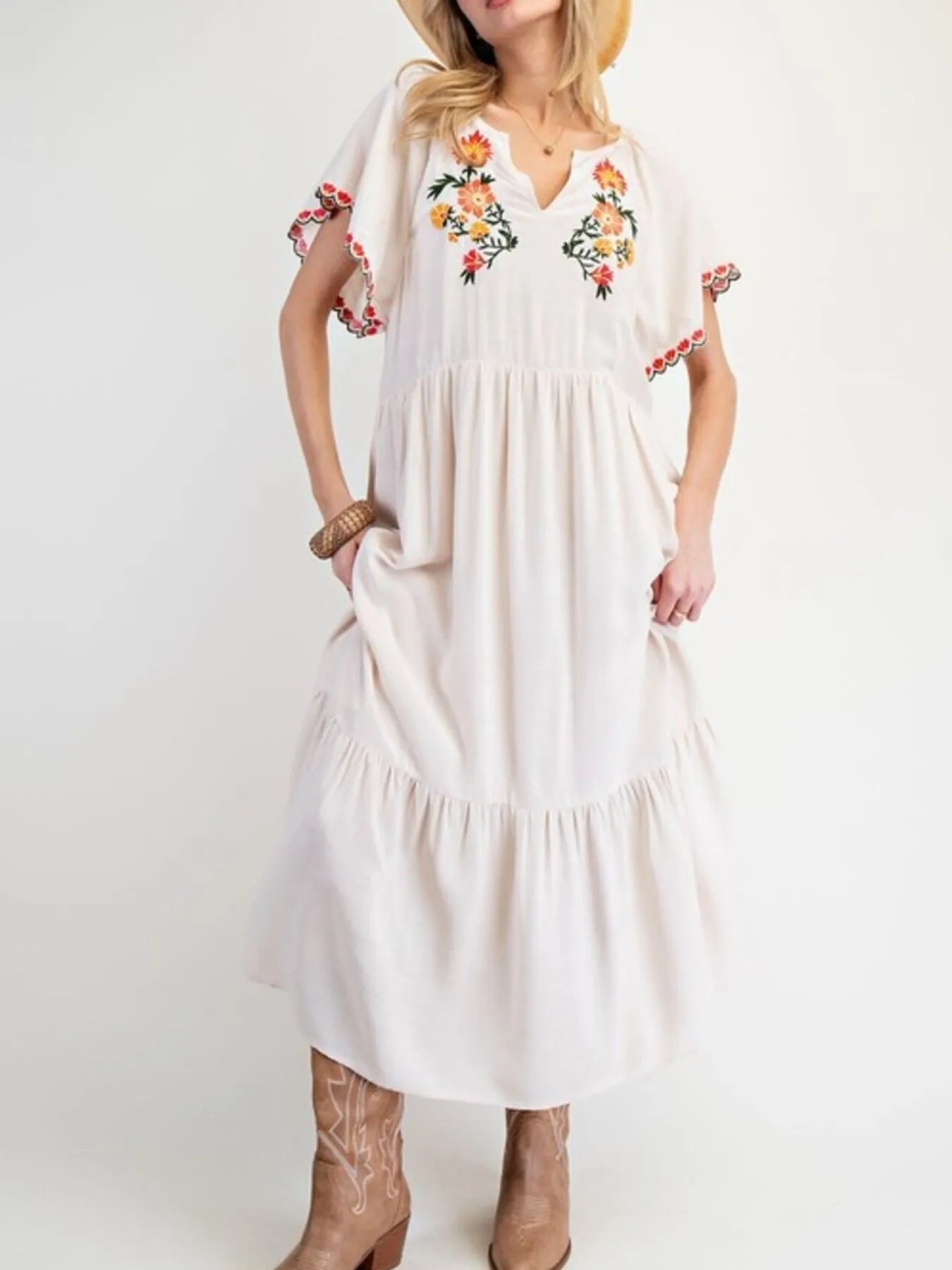 Donatella® | Loose Casual Floral Long Sleeve Maxi Dress