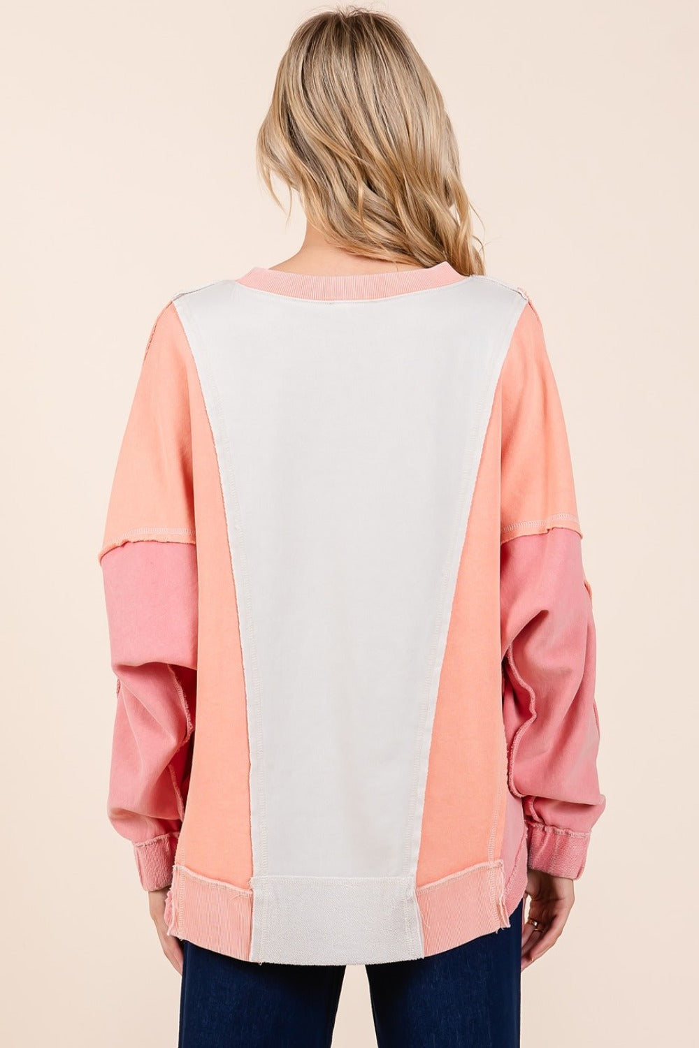 Tamara | Mittoshop Mineral Wash Color Block Sweatshirt