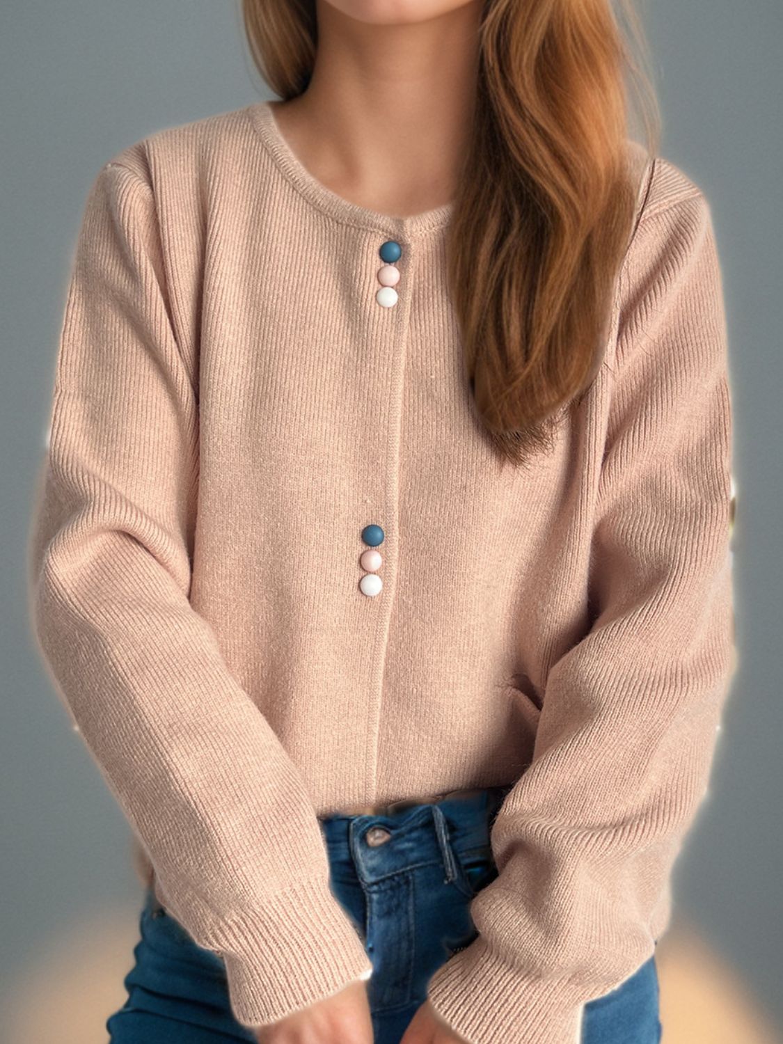 Eulalia | Long sleeve cardigan with buttons and pockets