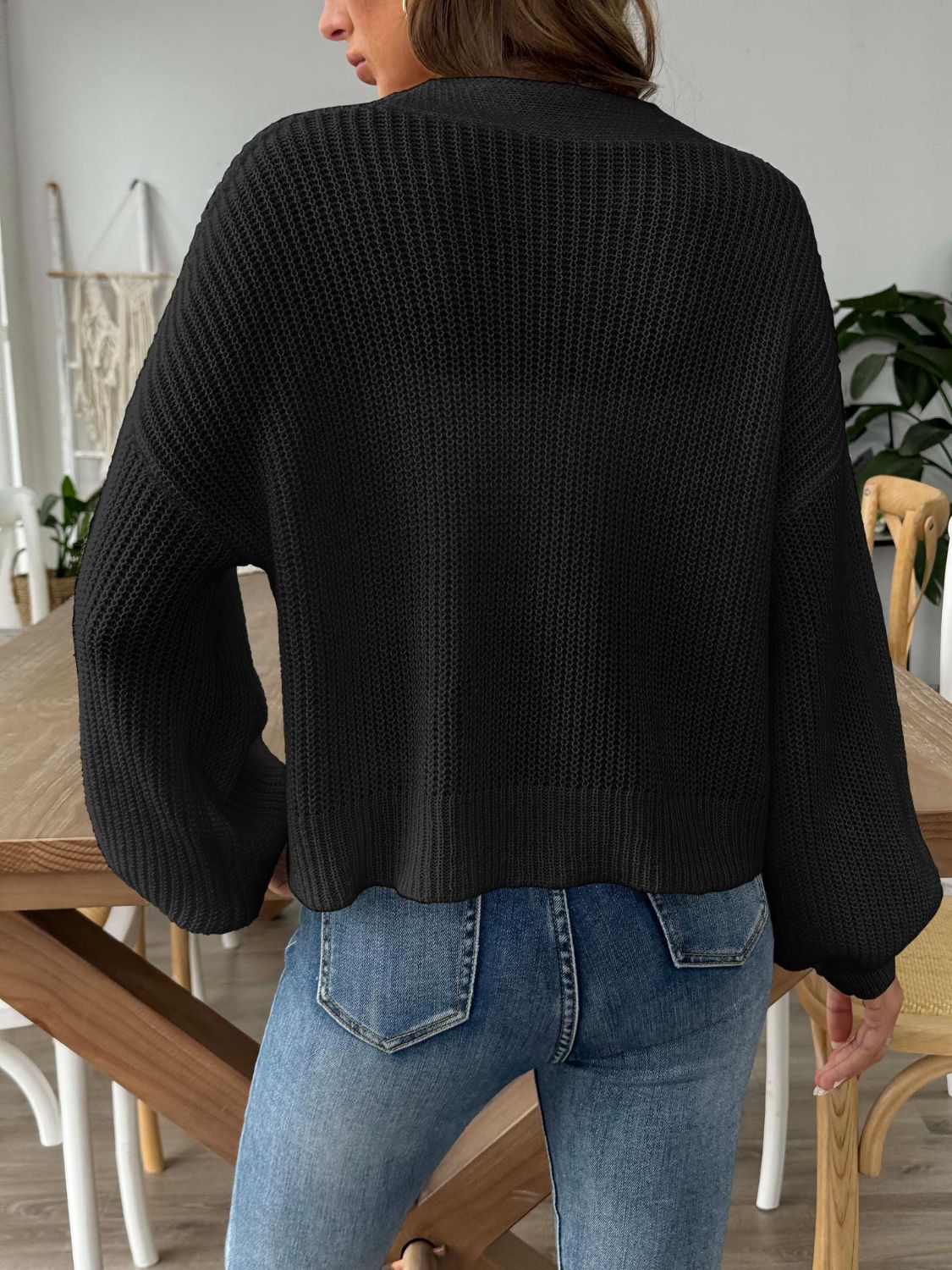 Annelies | Long sleeve cardigan with V-neck and buttons