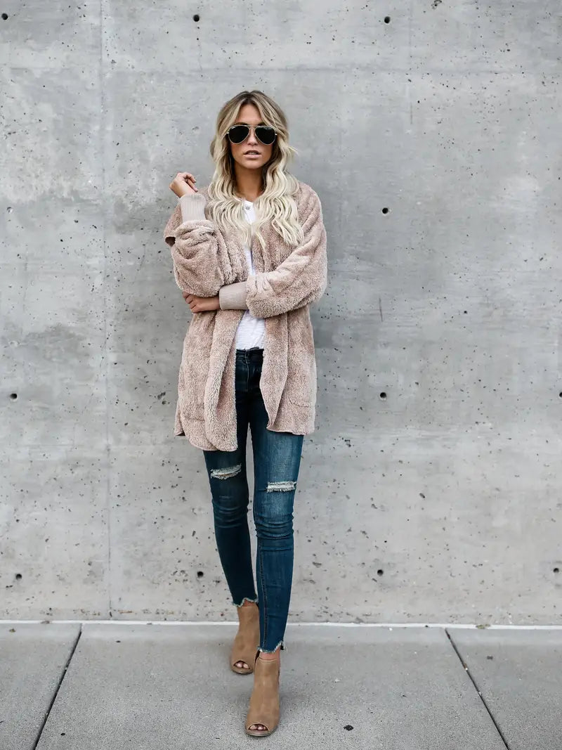 Gabriela | Fluffy cardigan with hood