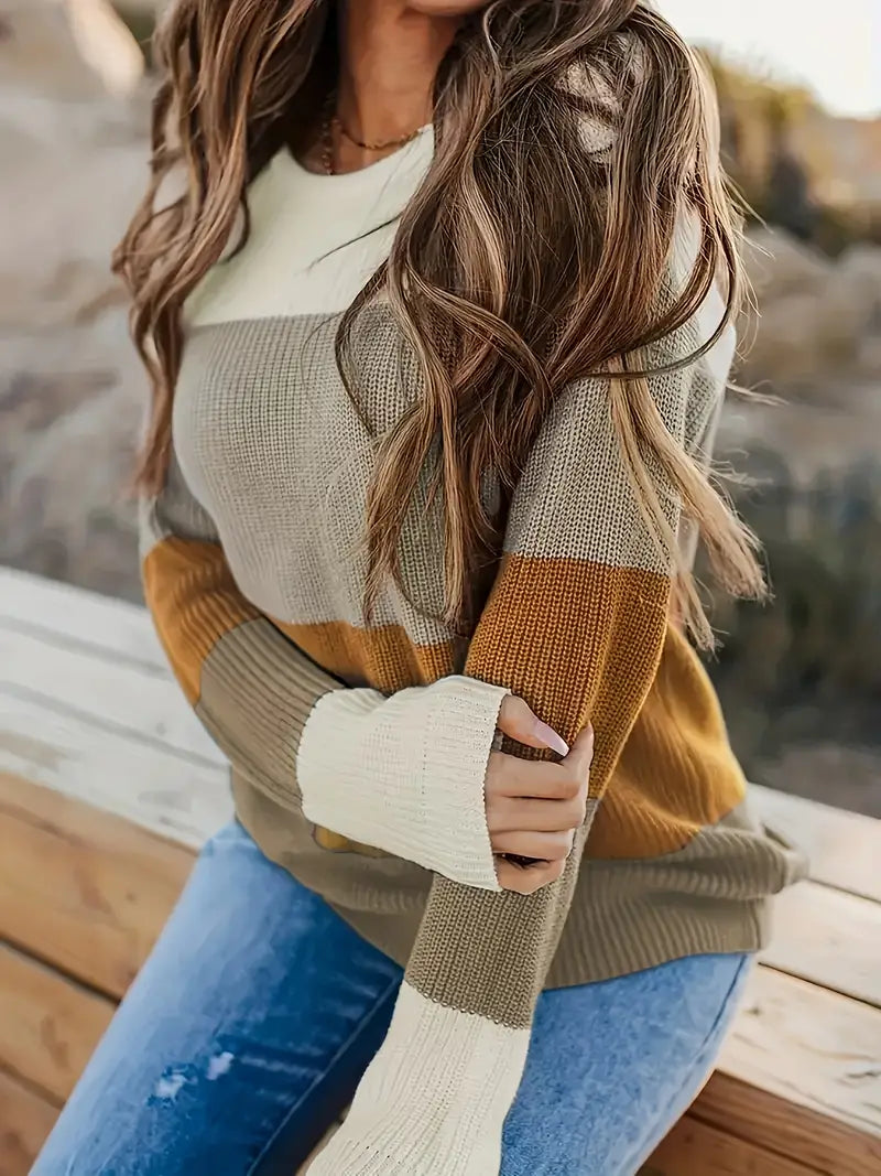 Delia | Colorful knitted crew neck sweater