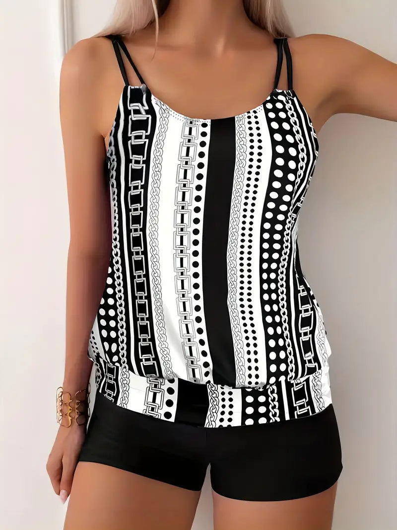 Libby® | Striped Tankini With Print