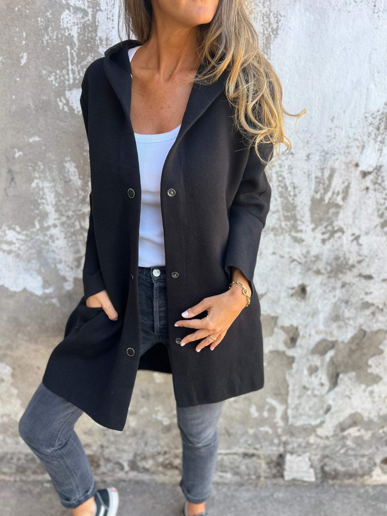 Anabel® | Cardigan with buttons and hood