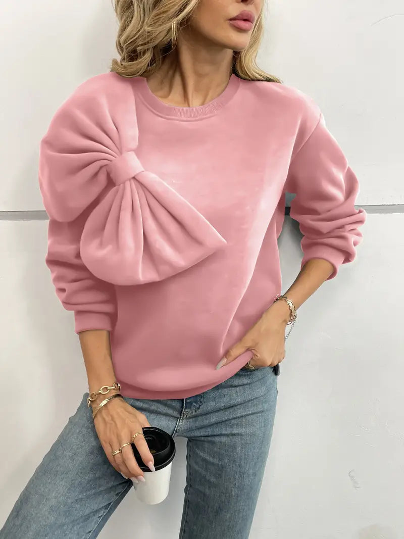 Nicole® | Oversized Cotton Sweater With Bow