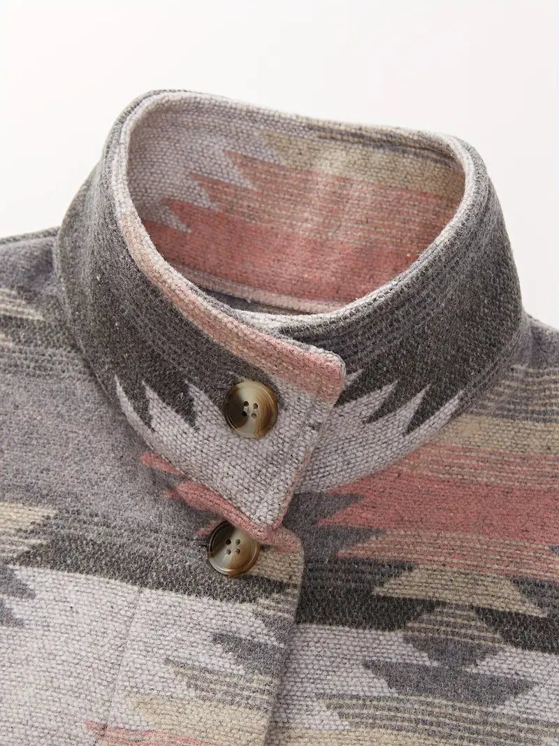 Hilda | Woven jacket with printed collar
