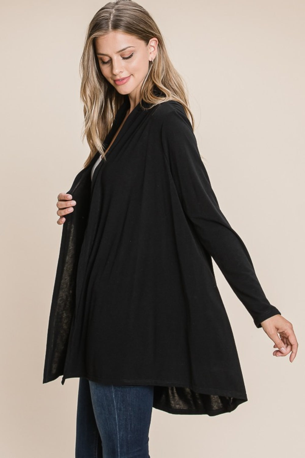 Fatima | Long sleeve open front cardigan