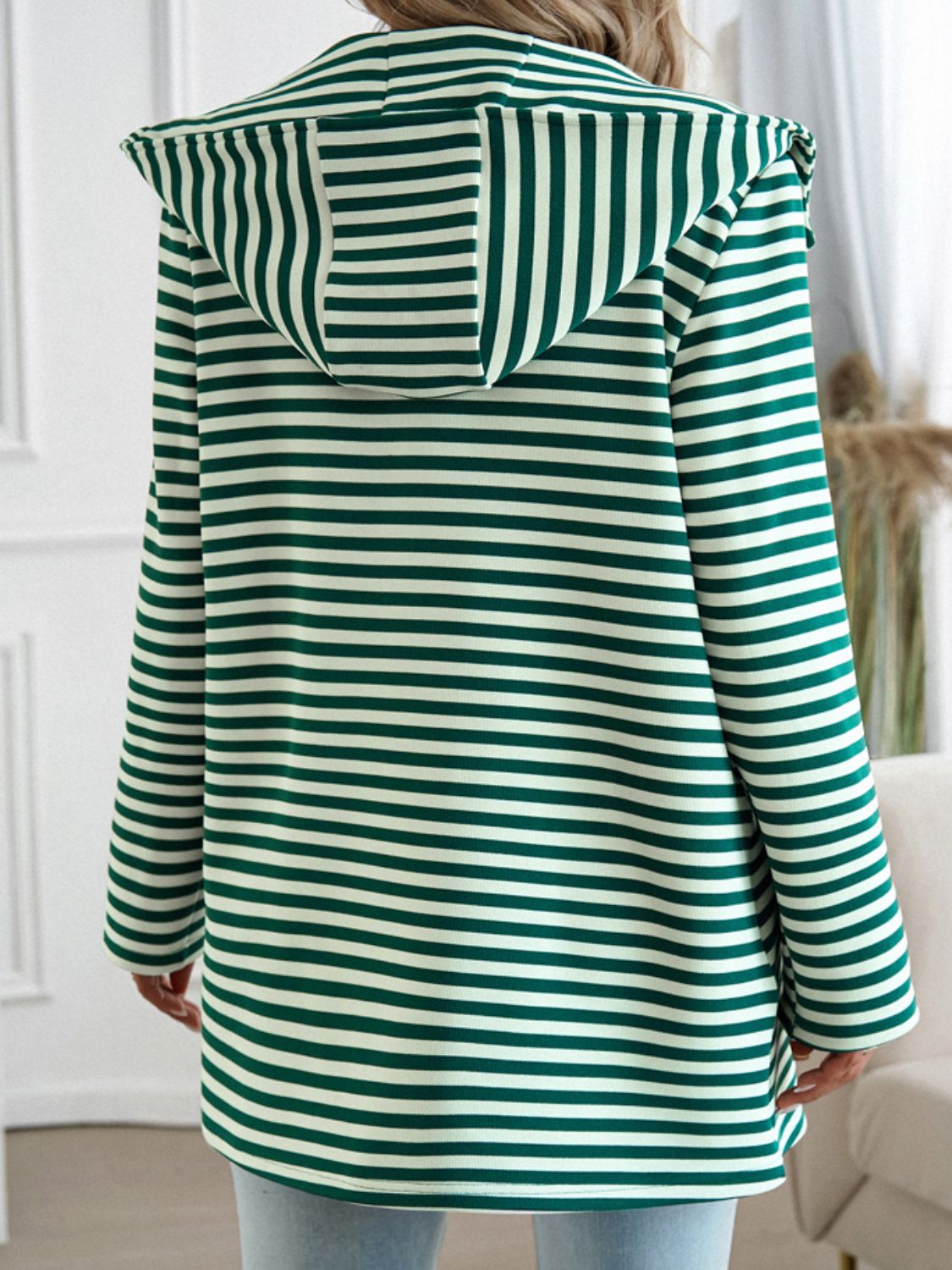 Solveig | Striped long sleeve hooded outerwear