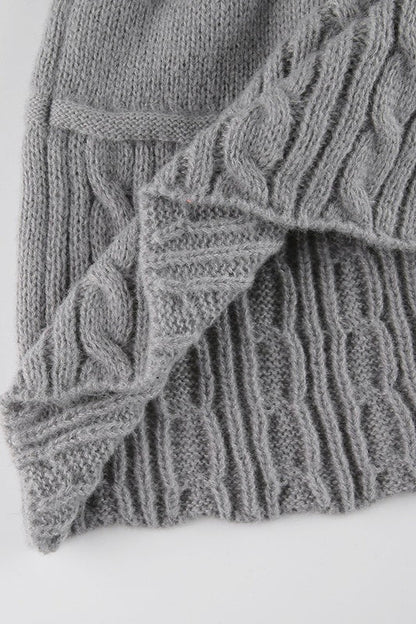 Cable Knit Pom Pom Trim Skirt