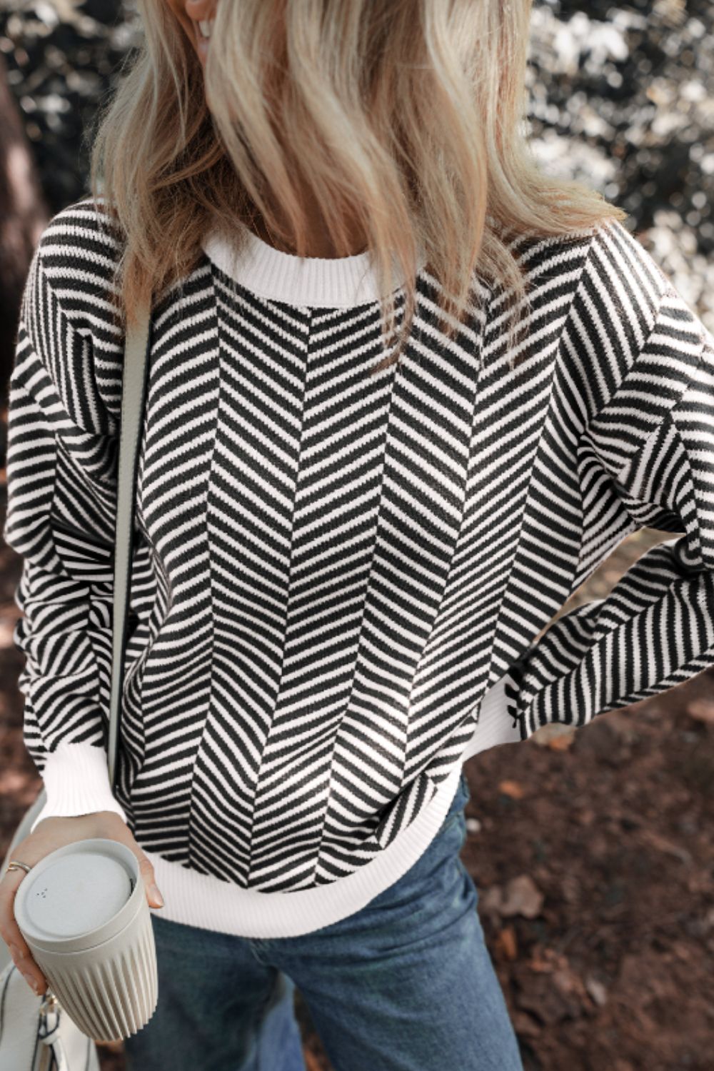 Silvia | Striped long-sleeved sweater with a crew neck