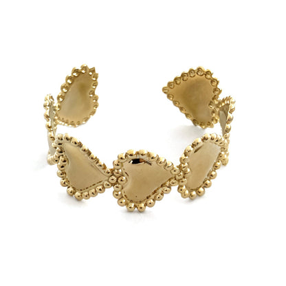 Stainless Steel Starfish Heart Open Bracelet