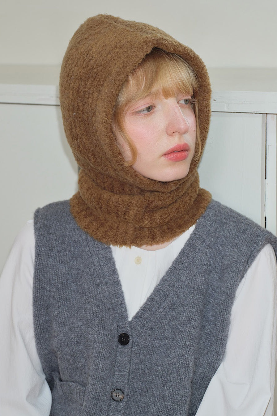 Solid Color Wool Blend Balaclava One-Piece Warm Knitted Hat