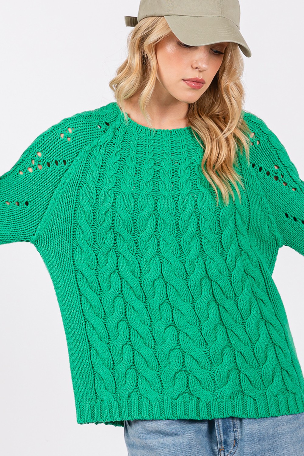 Rosario | Long-sleeved cable knit sweater