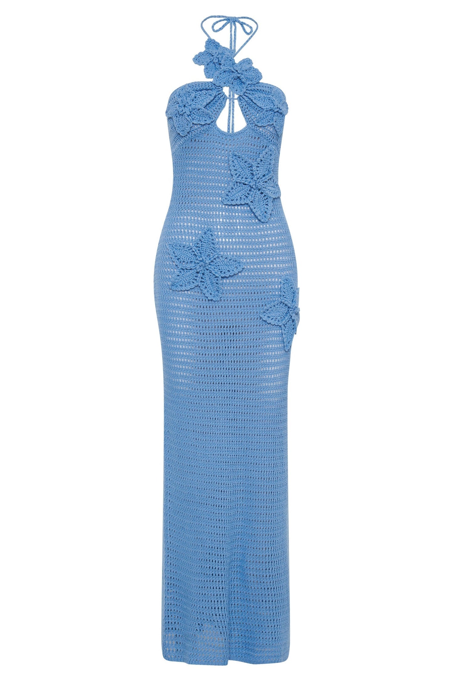 Yasmina® | Crocheted Maxi Dress With Floral Appliqué