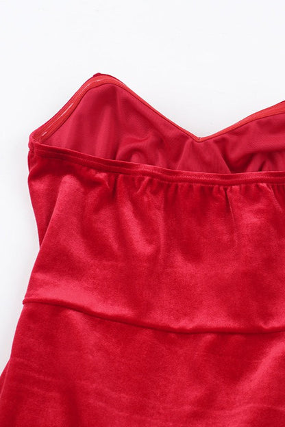 Boned Corset Velvet Party Dress