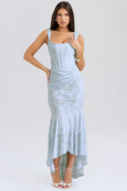 Stretch Mesh Jacquard Mermaid Formal Dress
