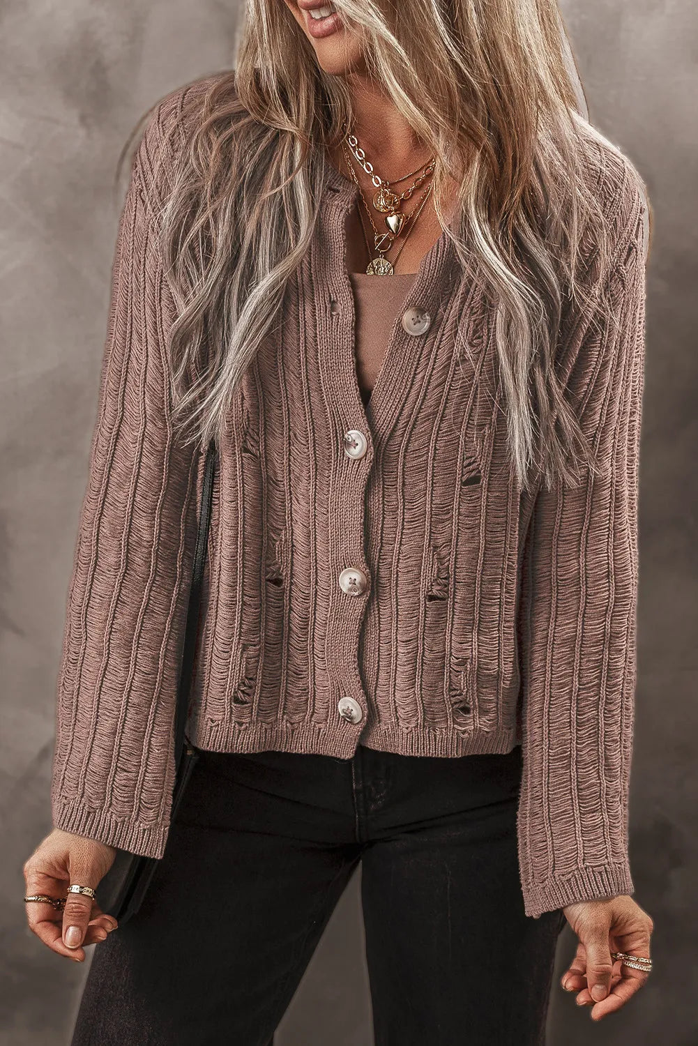 Rosanna | Long sleeve cardigan with buttons