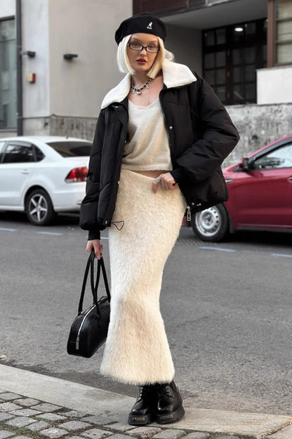 Plush Knit Long Skirt